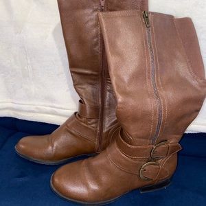 Faux leather boots